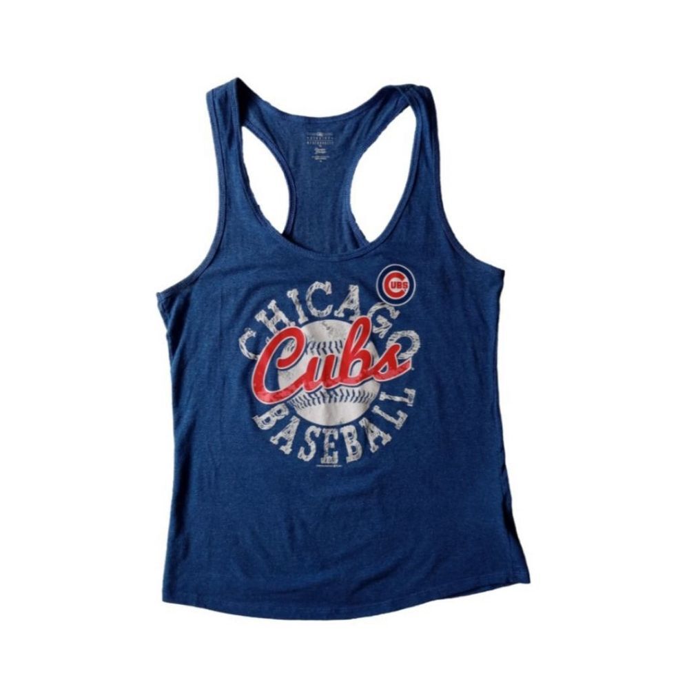 Campus Lifestyle Chicago Cubs Graphic Print Racerback Tank Top Women's Size XL
